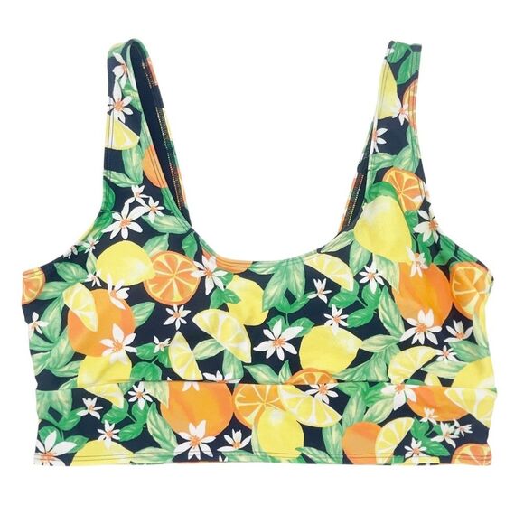 Old Navy Bikini Set Citrus Fruit Print High Waist Bottom Scoop Back Top Size XL - Picture 4 of 15